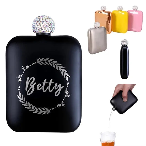 6oz Diamond Stainless Steel Hip Flask