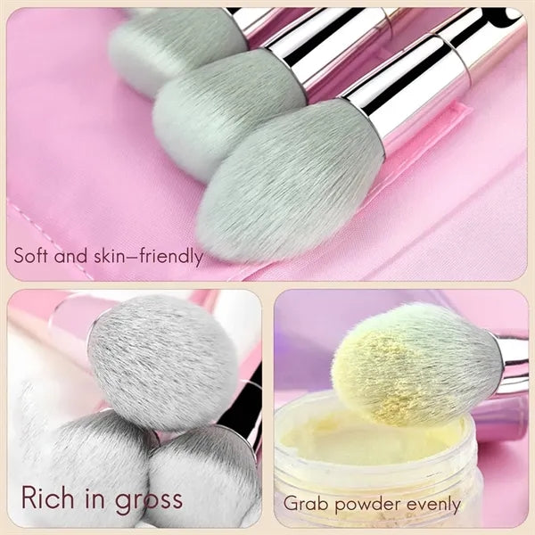 Beauty Cosmetic Bag Set With 10pcs Makeup Brush Kit
