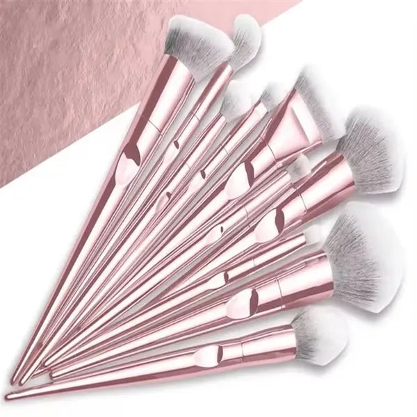 Beauty Cosmetic Bag Set With 10pcs Makeup Brush Kit