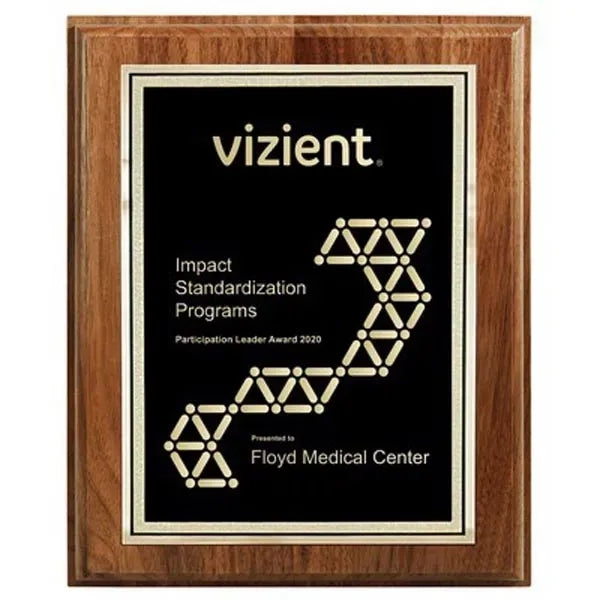 8" x 10" Walnut Step-Edge Laser Engraved Florentine Plaque