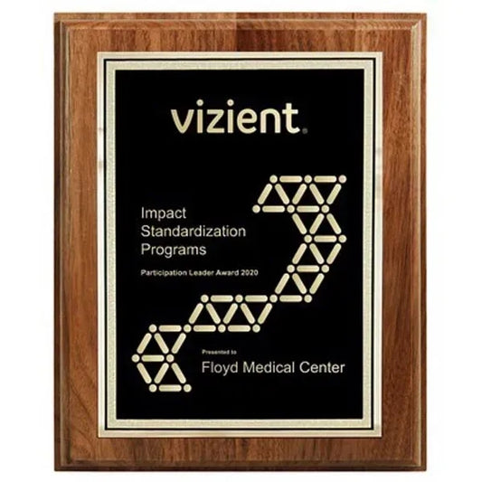 8" x 10" Walnut Step-Edge Laser Engraved Florentine Plaque