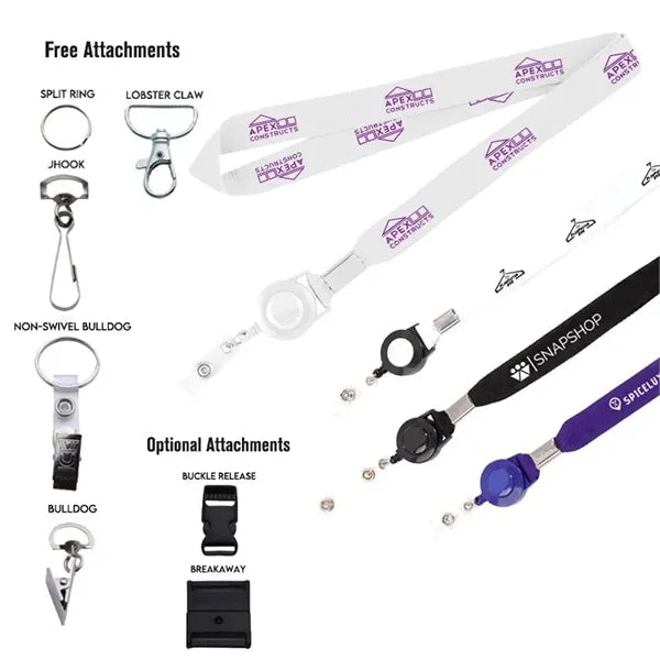 3/4" Silk Screen Lanyard/Badge Reel Combo