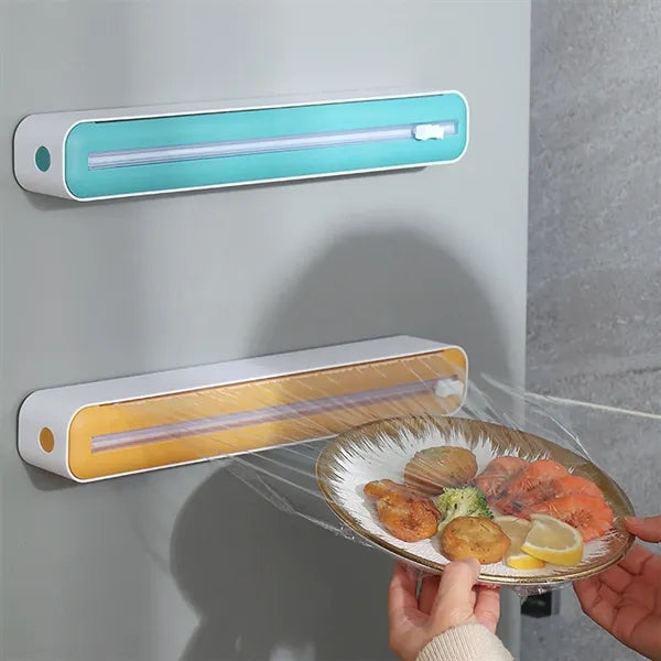 Refillable Plastic Wrap Dispenser with Slide Cutter