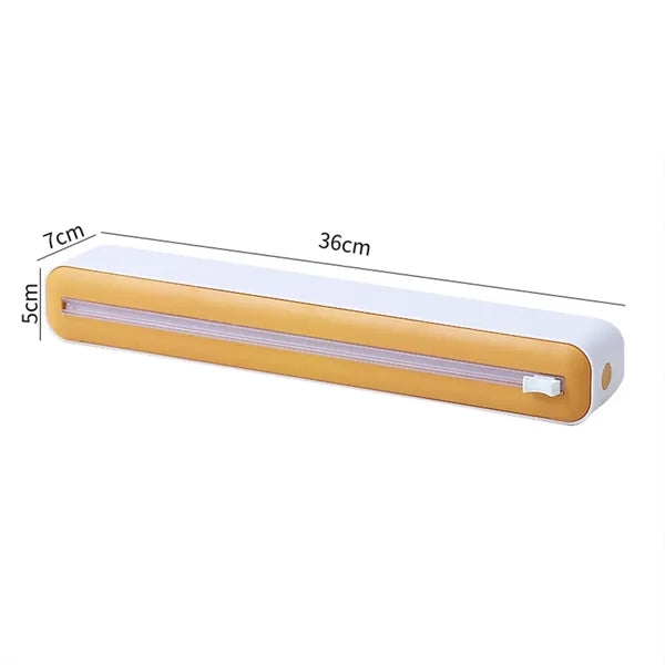 Refillable Plastic Wrap Dispenser with Slide Cutter