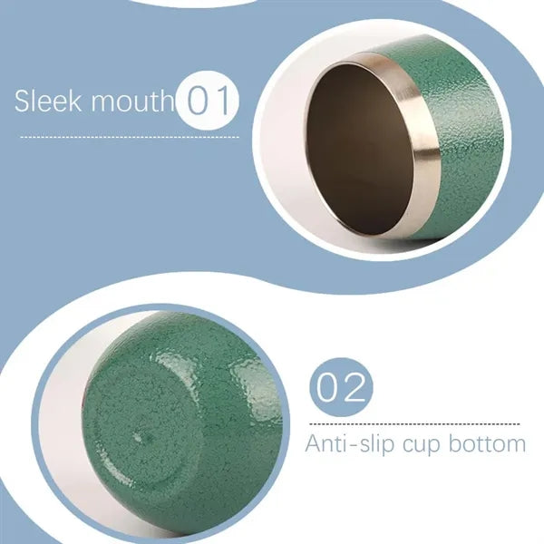 Stainless Steel Stemless Egg Wine Tumbler Cup With Lid