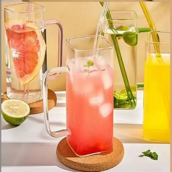 Square Colored Glass Mug
