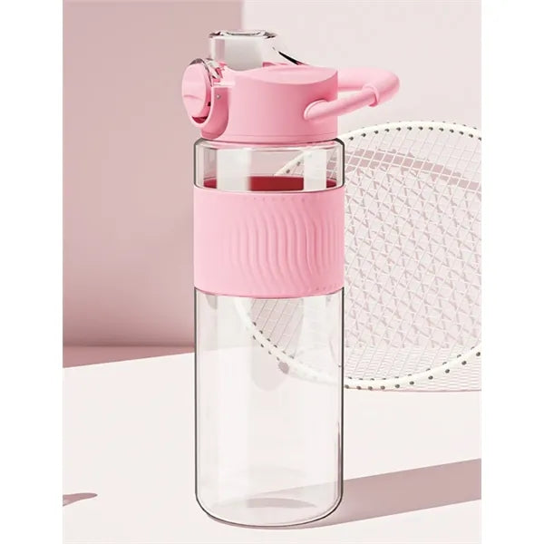 24oz Plastic Water Cup with Rotated Pop-up Lid