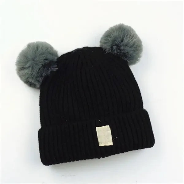 Baby Beanie Hat Double Pom