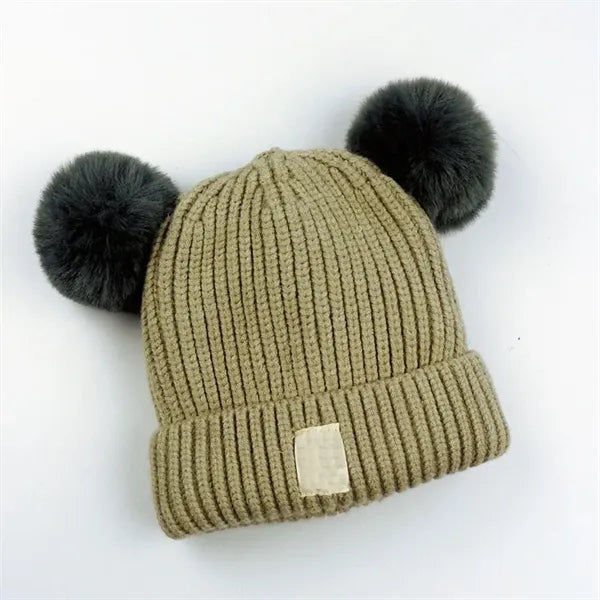 Baby Beanie Hat Double Pom