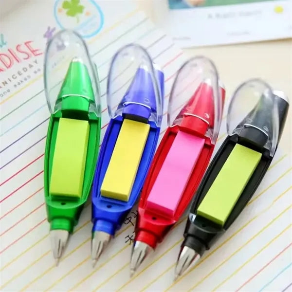 4in1 LED Ballpoint Pen With Sticky Notes Lanyards