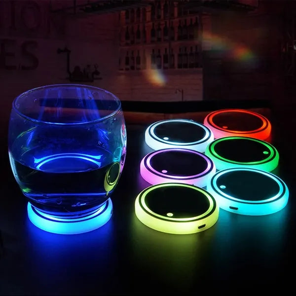2-Pack LED Car Non-Slip Cup Holder Light with Smart Sensor