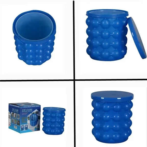 2 in 1 Silicone Ice Cube Mold Bucket