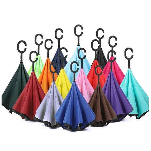 C Handle Manual Double Layer Reverse Umbrella
