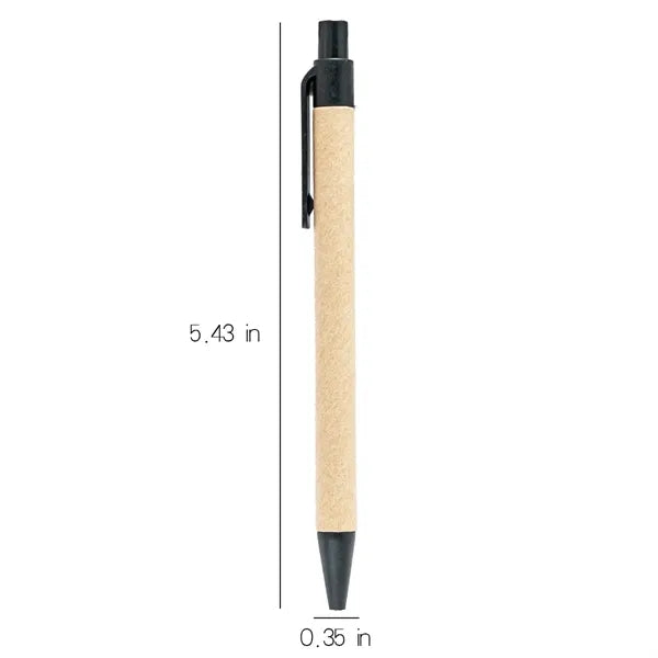 Eco Friendly Blank Pen Kraft Paper Body Clip Tip & Cap