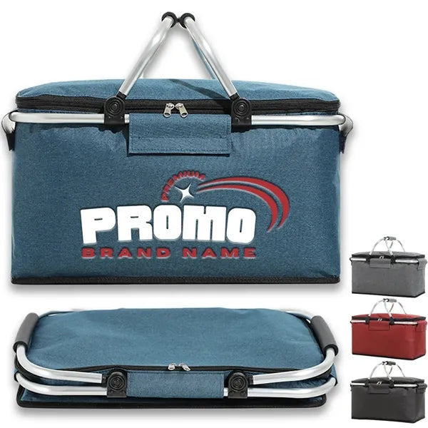 Insulated Folding Picnic Basket Travel Camping Shopping Bag