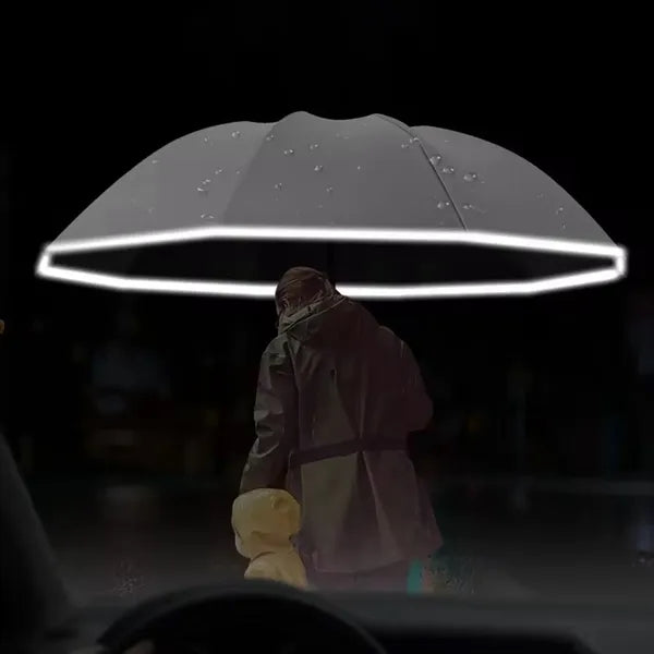 Foldable Reverse Automatic Umbrella with Reflective Stripe