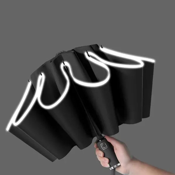 Foldable Reverse Automatic Umbrella with Reflective Stripe