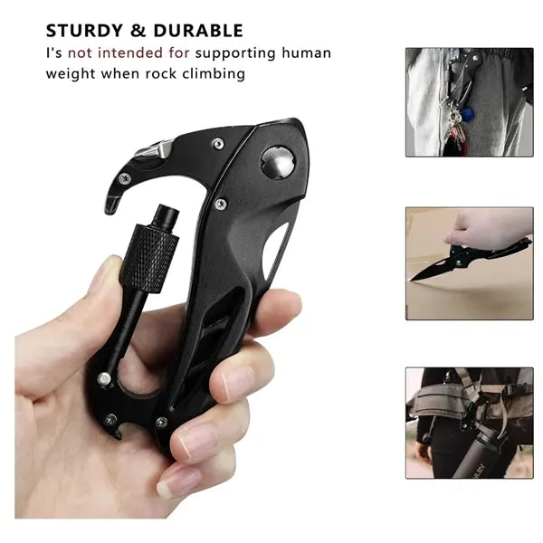 Multitool Carabiner Pocket Knife With Keychain Clip