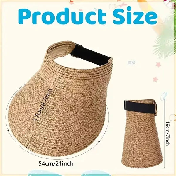 Sun Visor Straw Hat for Women
