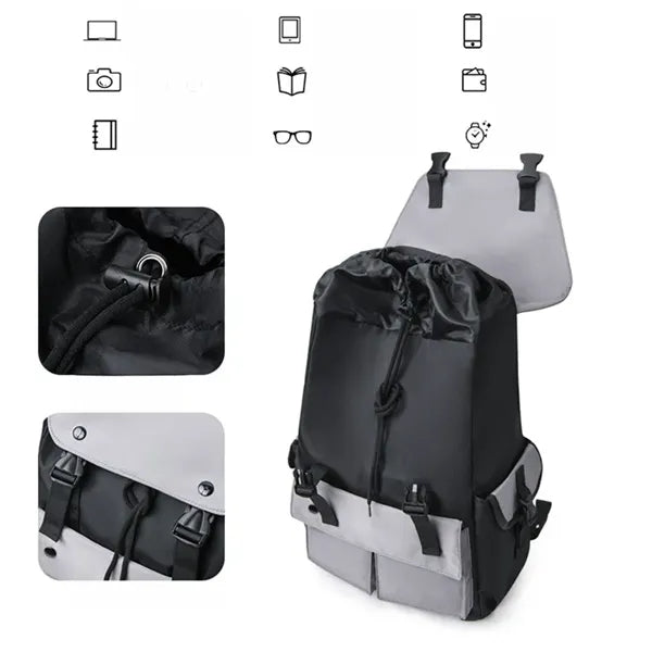 Multifunctional Waterproof Drawstring Clamshell Laptop Bag