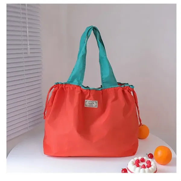 Drawstring Folding Shopping Tote Bag