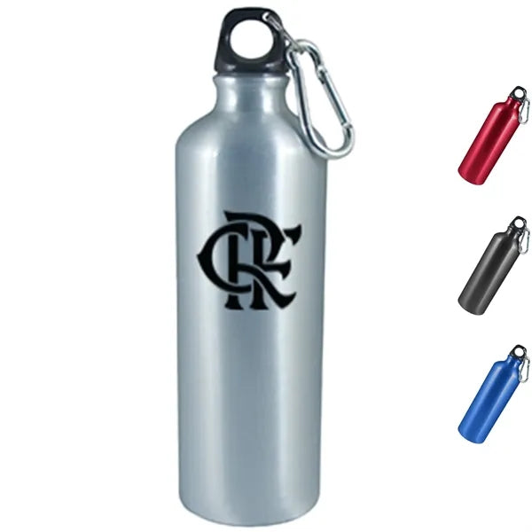 Black loop lid on a 25-ounce stainless steel water bottle