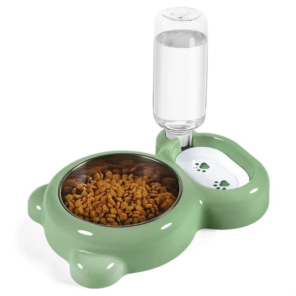 Pets Stainless Stee Bowl Set with Water Dispenser