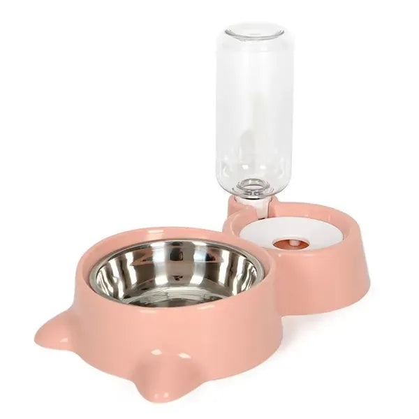 Pets Stainless Stee Bowl Set with Water Dispenser