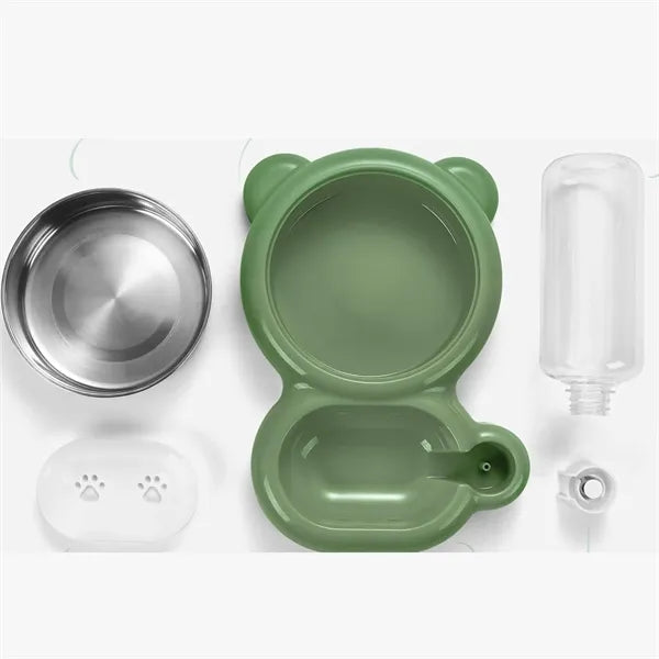 Pets Stainless Stee Bowl Set with Water Dispenser