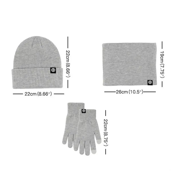 Alpaca Wool Knit Beanie Hat Scarf Gloves Set