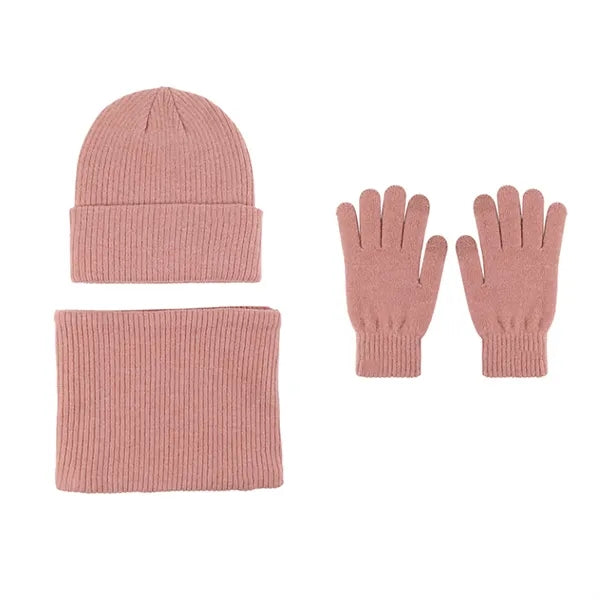 Alpaca Wool Knit Beanie Hat Scarf Gloves Set