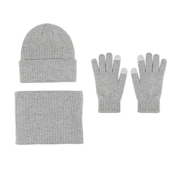 Alpaca Wool Knit Beanie Hat Scarf Gloves Set