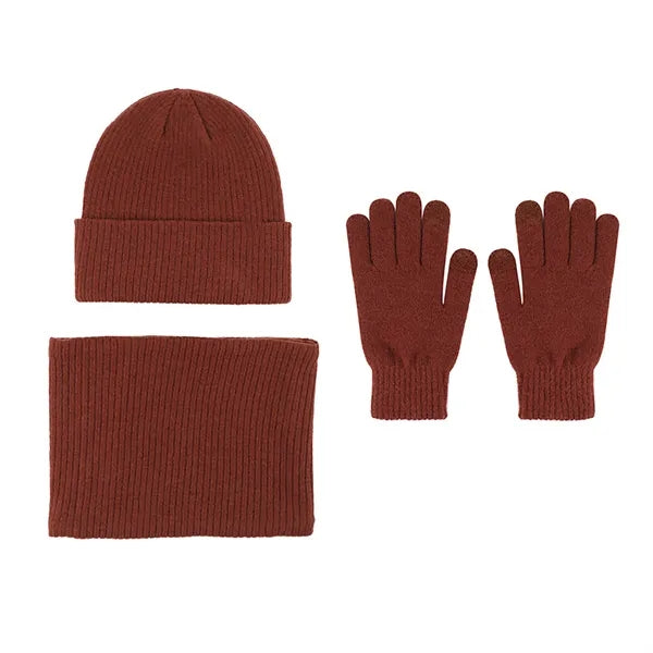 Alpaca Wool Knit Beanie Hat Scarf Gloves Set