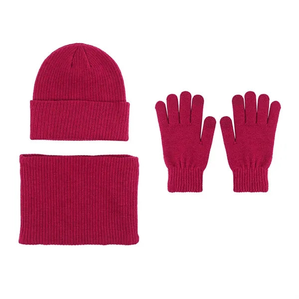 Alpaca Wool Knit Beanie Hat Scarf Gloves Set