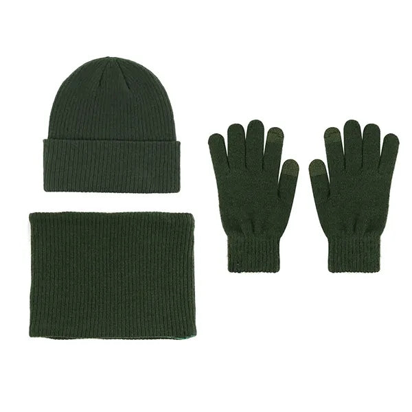 Alpaca Wool Knit Beanie Hat Scarf Gloves Set