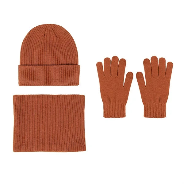 Alpaca Wool Knit Beanie Hat Scarf Gloves Set