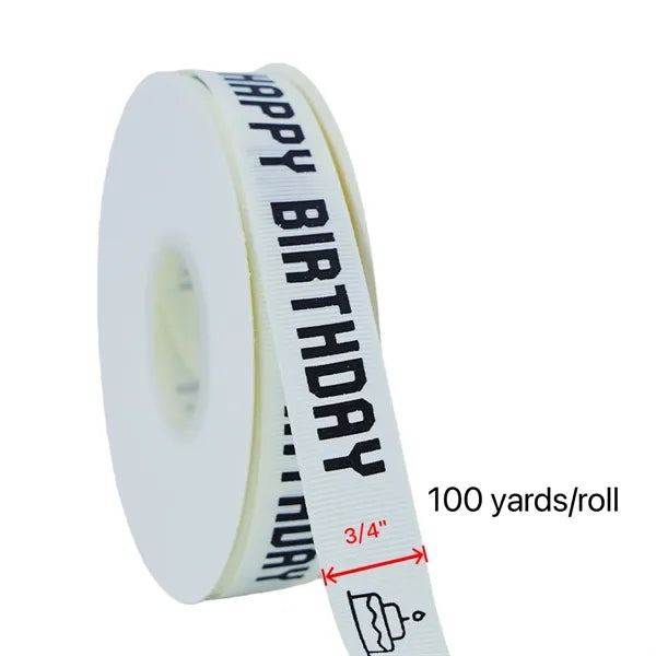 3/4" Antique White Personalized Ribbon 100 yards per roll