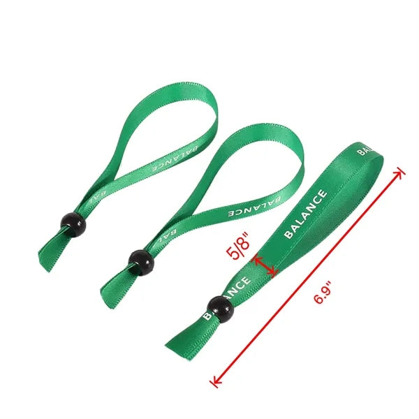 5/8" Printed Event Ribbon Wristbands w/ Round Bead