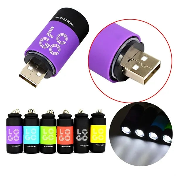 Mini USB Flashlight Keychain