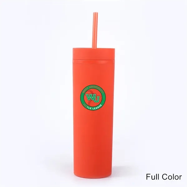 16 oz Matte Pastel Acrylic Tumbler with Lid and Straw