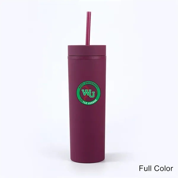 16 oz Matte Pastel Acrylic Tumbler with Lid and Straw
