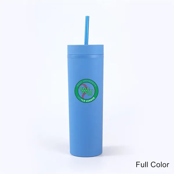 16 oz Matte Pastel Acrylic Tumbler with Lid and Straw