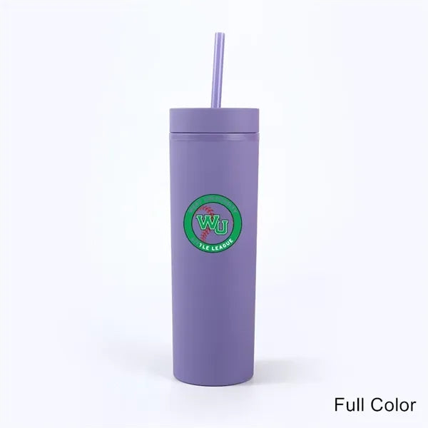 16 oz Matte Pastel Acrylic Tumbler with Lid and Straw