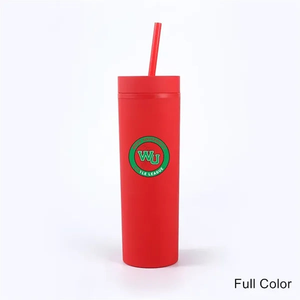 16 oz Matte Pastel Acrylic Tumbler with Lid and Straw