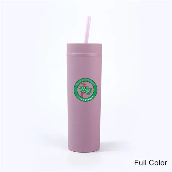 16 oz Matte Pastel Acrylic Tumbler with Lid and Straw