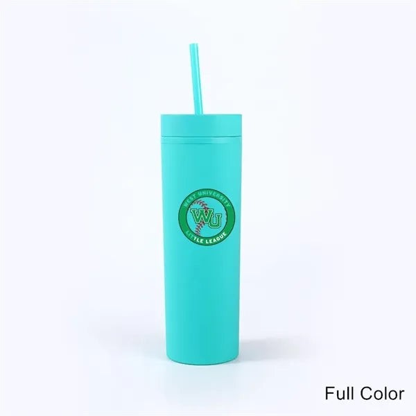 16 oz Matte Pastel Acrylic Tumbler with Lid and Straw