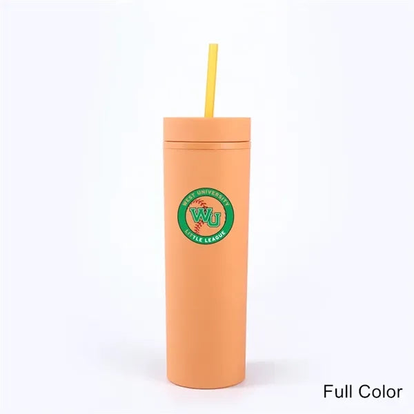 16 oz Matte Pastel Acrylic Tumbler with Lid and Straw