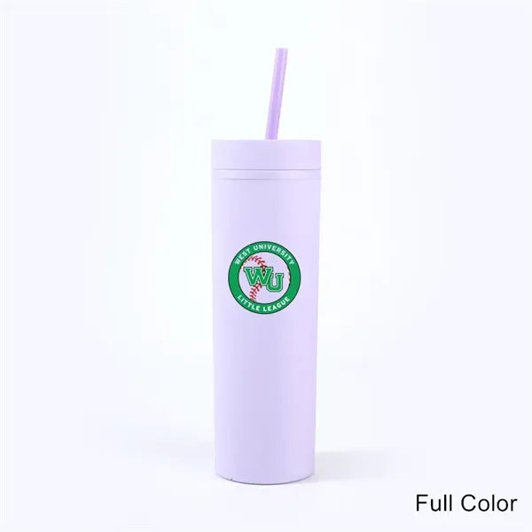 16 oz Matte Pastel Acrylic Tumbler with Lid and Straw