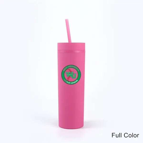 16 oz Matte Pastel Acrylic Tumbler with Lid and Straw