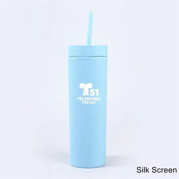 16 oz Matte Pastel Acrylic Tumbler with Lid and Straw